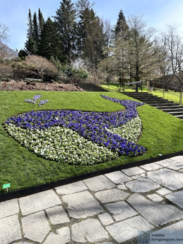 Flower figure of a whale at the Botanical Garden entrance in Gothenburg