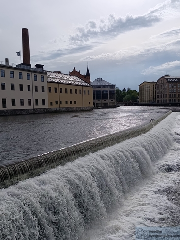 The waterfall along the Motala ström river