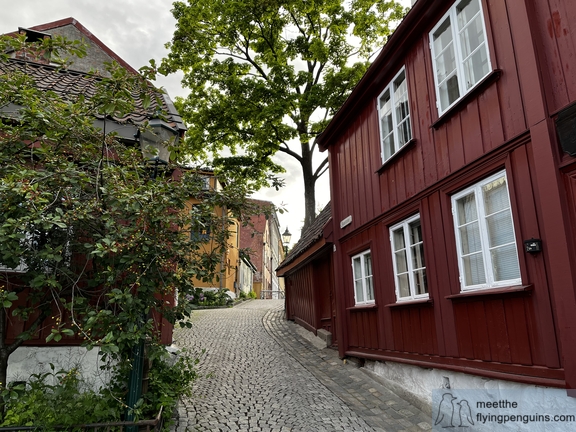 Colorful wooden houses on Damstredet street