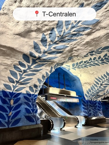 T-Centralen metro station platform art
