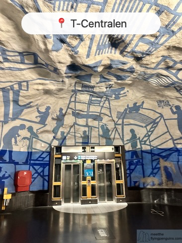 T-Centralen metro station blue and white artwork